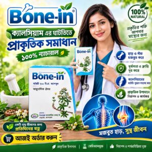 ​🌿 মানবদেহের ক্যালসিয়ামের ঘাটতি পূরণে প্রাকৃতিক ও স্থায়ী সমাধান — Bone-In! 🌿30 Capsule